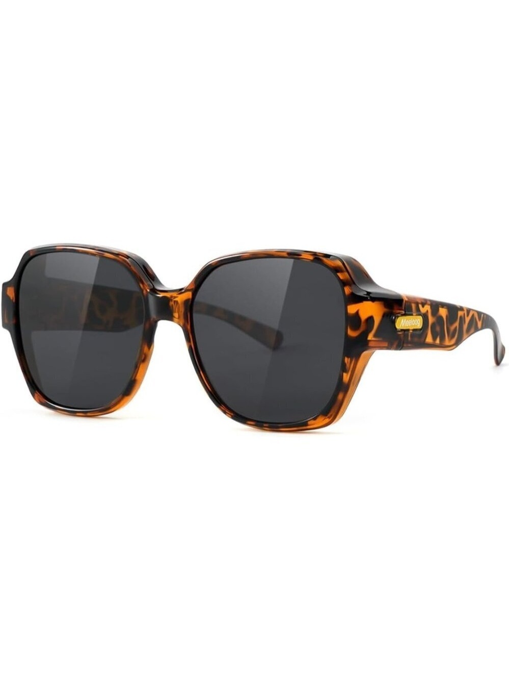 Women's  Tortoise Frame Black Lens Stylish Oversized Fit-over Sunglasses